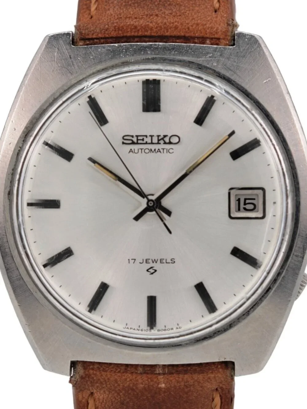 Rare Men's Seiko 36mm Fully Original 1968 Dress Watch Ref: 6105-8089 on Leather!